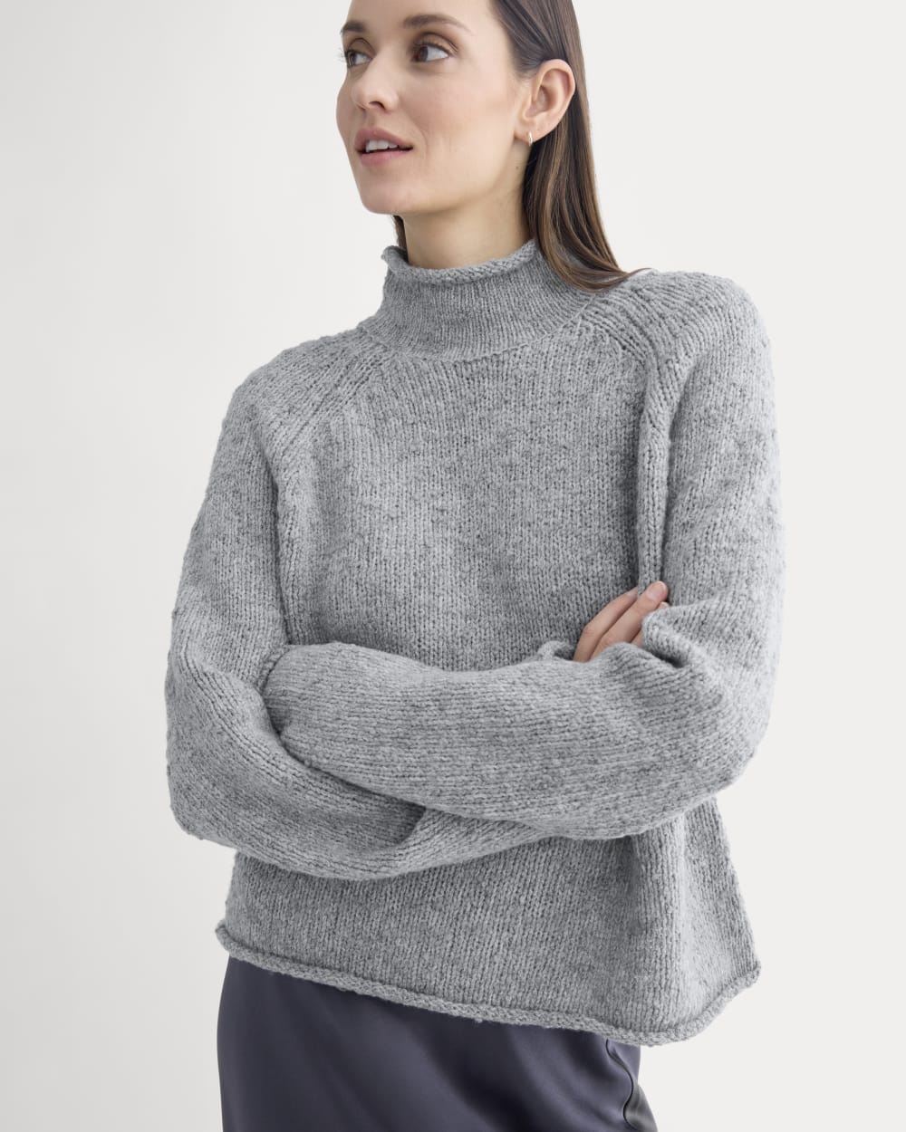 Rollneck Sweater | Heather Grey/Twist