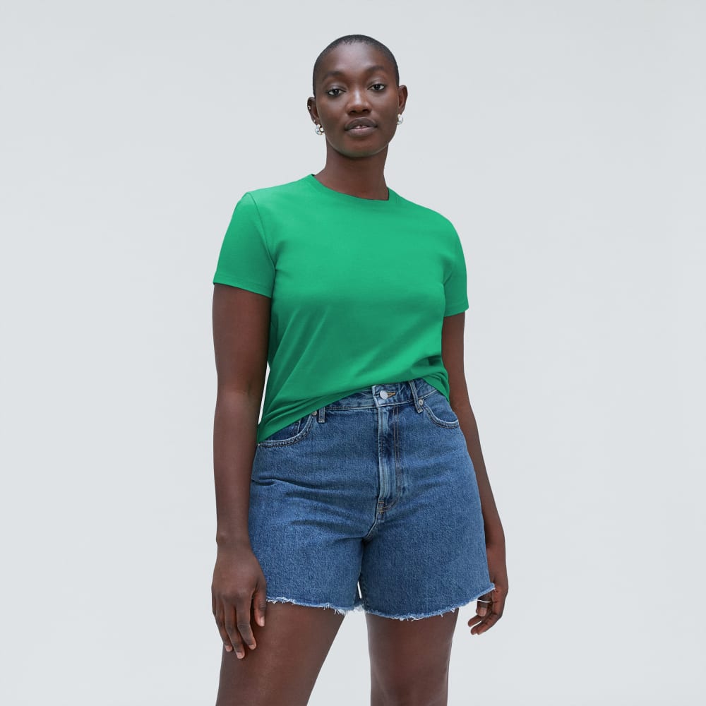 The Box-Cut Tee in Essential Cotton | Bright Jade | No Pocket