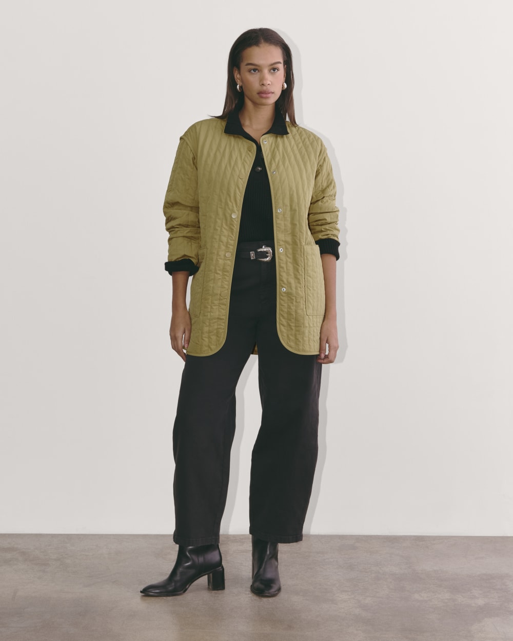 The Midi Quilted Liner | Fennel Seed