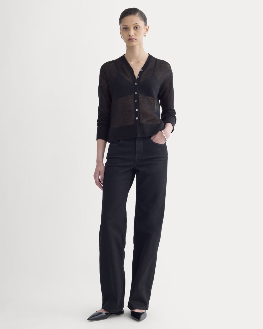 The Air Alpaca ™ High V Cardigan | Black