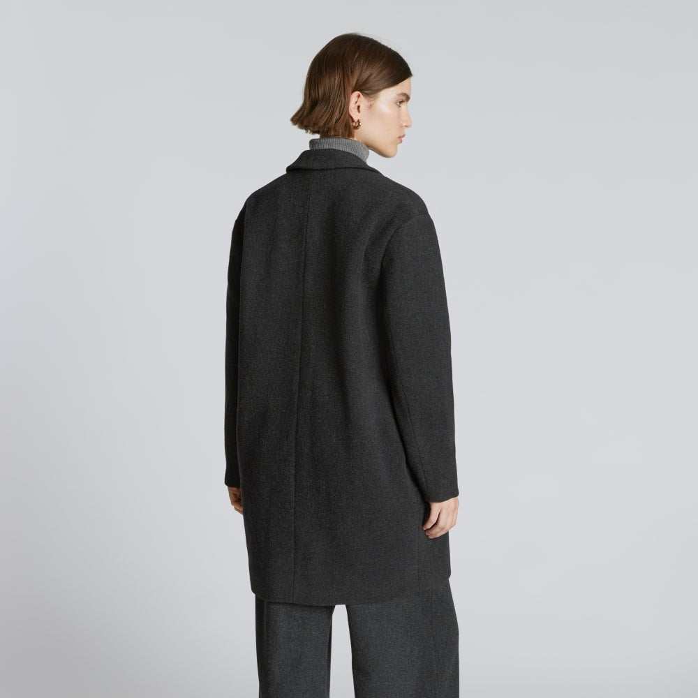 The Italian ReWool® Cocoon Coat | Heathered Black