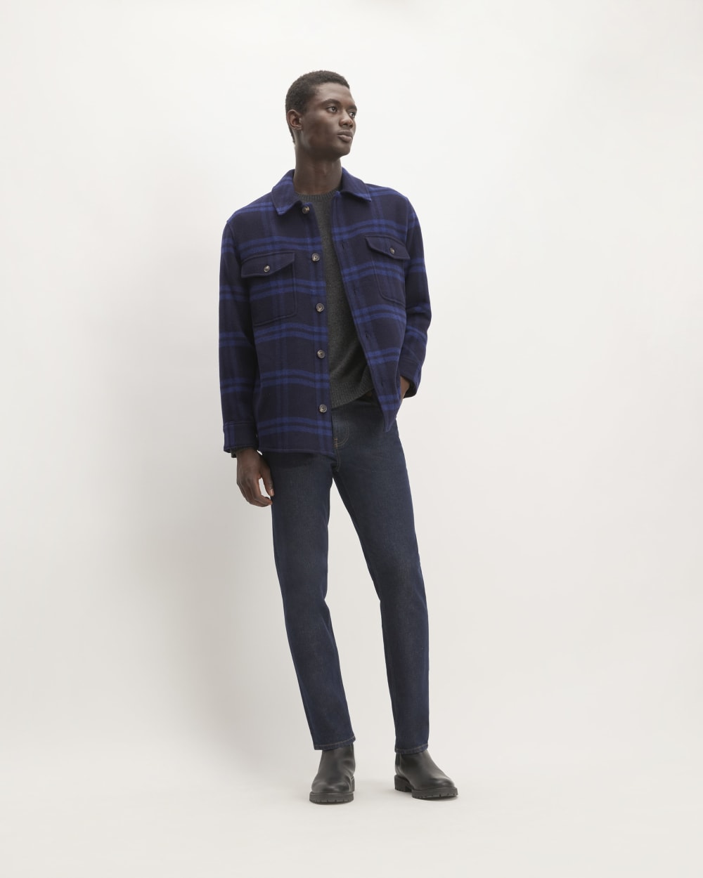 The ReWool® Oversized Shirt Jacket | Blue / Navy