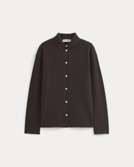 Cashmere Button-Up Shirt | Dark Chocolate