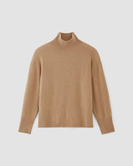 The Cashmere Oversized Turtleneck | Light Camel