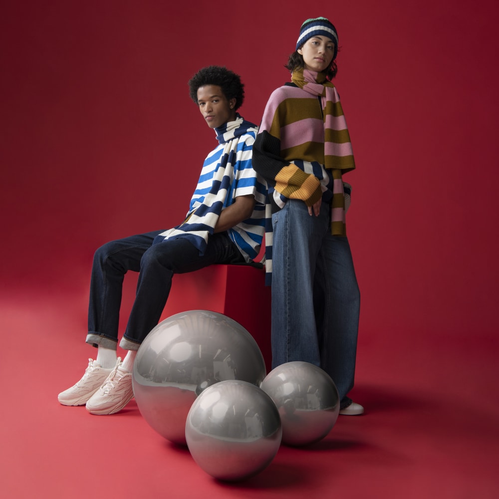 The Cashmere Scarf | Bright Navy / Bone