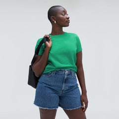 The Box-Cut Tee in Essential Cotton | Bright Jade | No Pocket