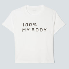 The 100% My Body Box-Cut Tee | White