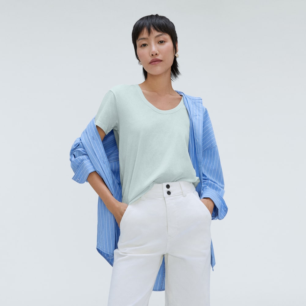 The Air Scoop-Neck Tee | Ice Blue