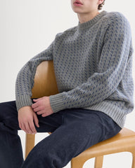 Wool Cashmere Nordic Crew | Vintage Heather Grey