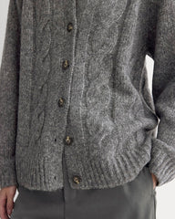 Cloud Cable Cardigan | Heather Charcoal