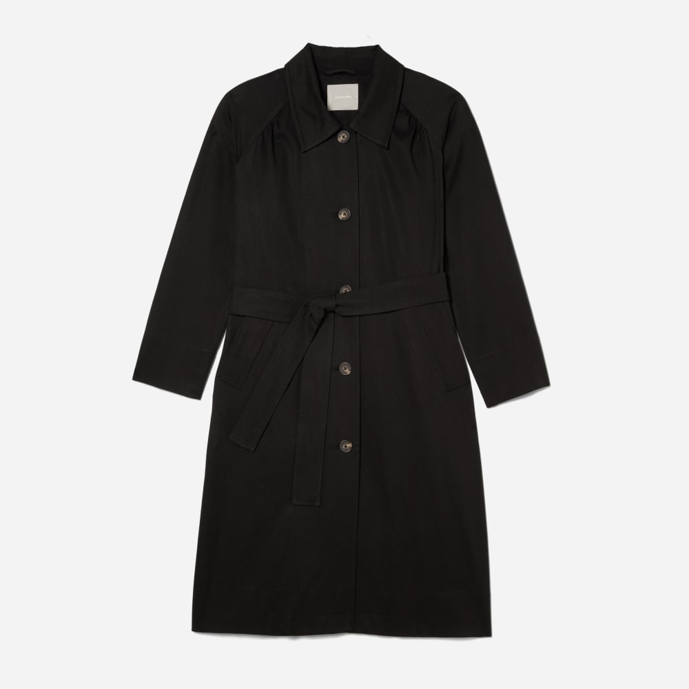The Gathered Drape Trench | Black