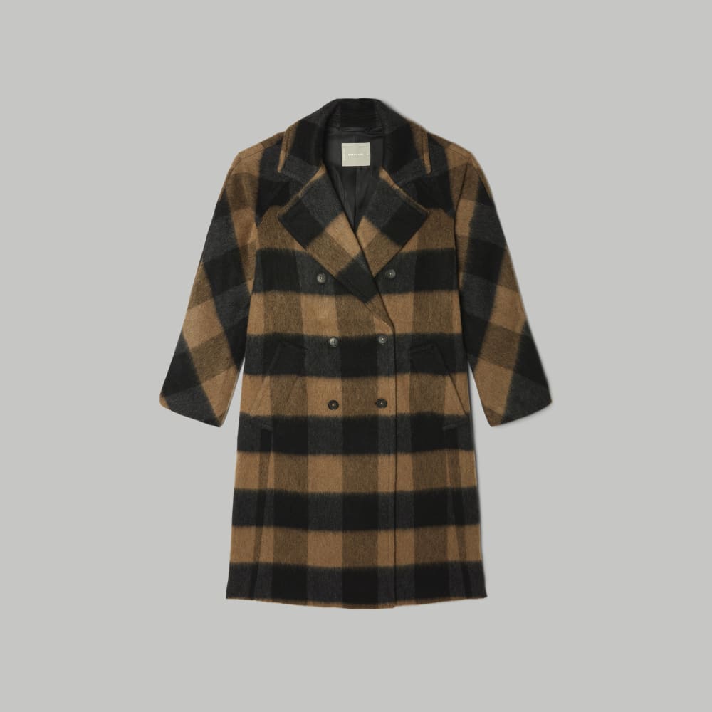 The Brushed Italian ReWool® Peacoat | Camel Buffalo Check