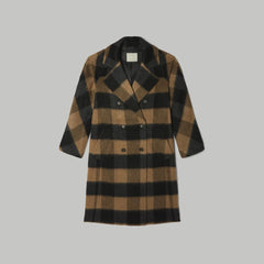 The Brushed Italian ReWool® Peacoat | Camel Buffalo Check