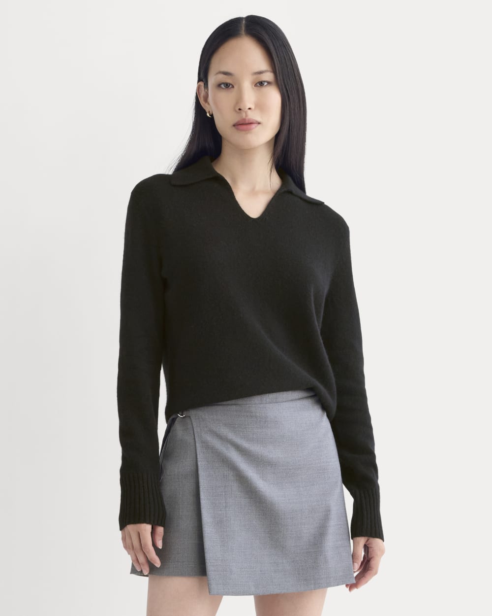 Cashmere Polo Sweater | Black