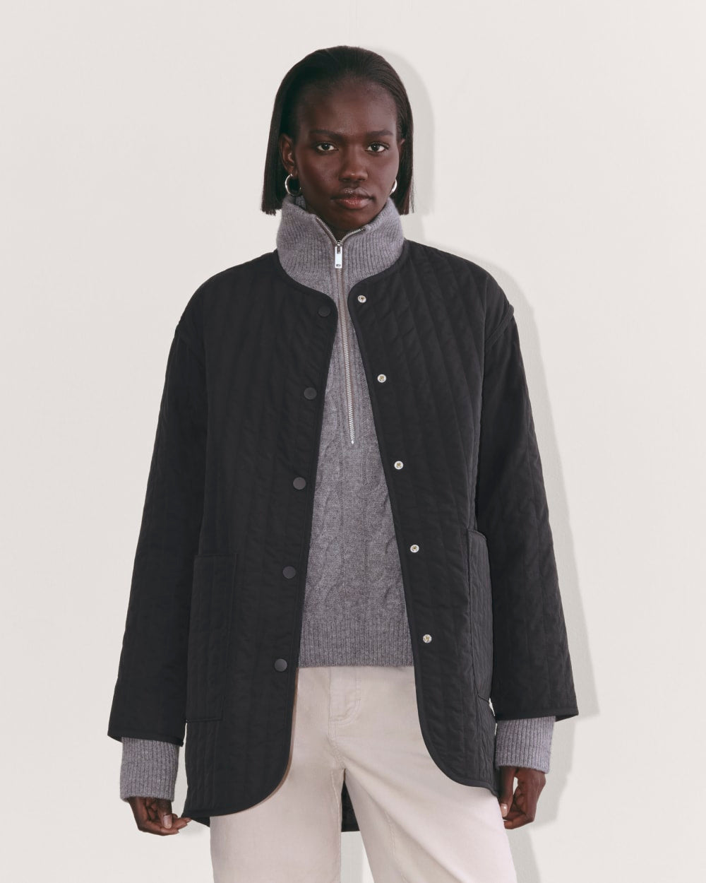 The Midi Quilted Liner | Black