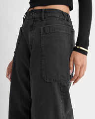 The Gardener Pull-On Jean | Washed Black