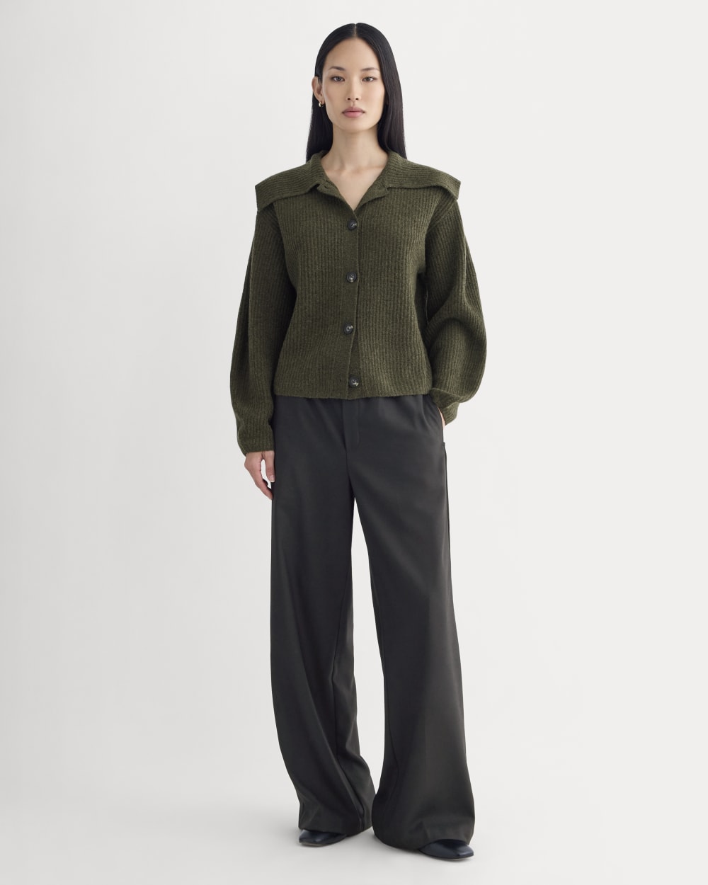 Fisherman Cardigan in Wool Cashmere | Heather Beech