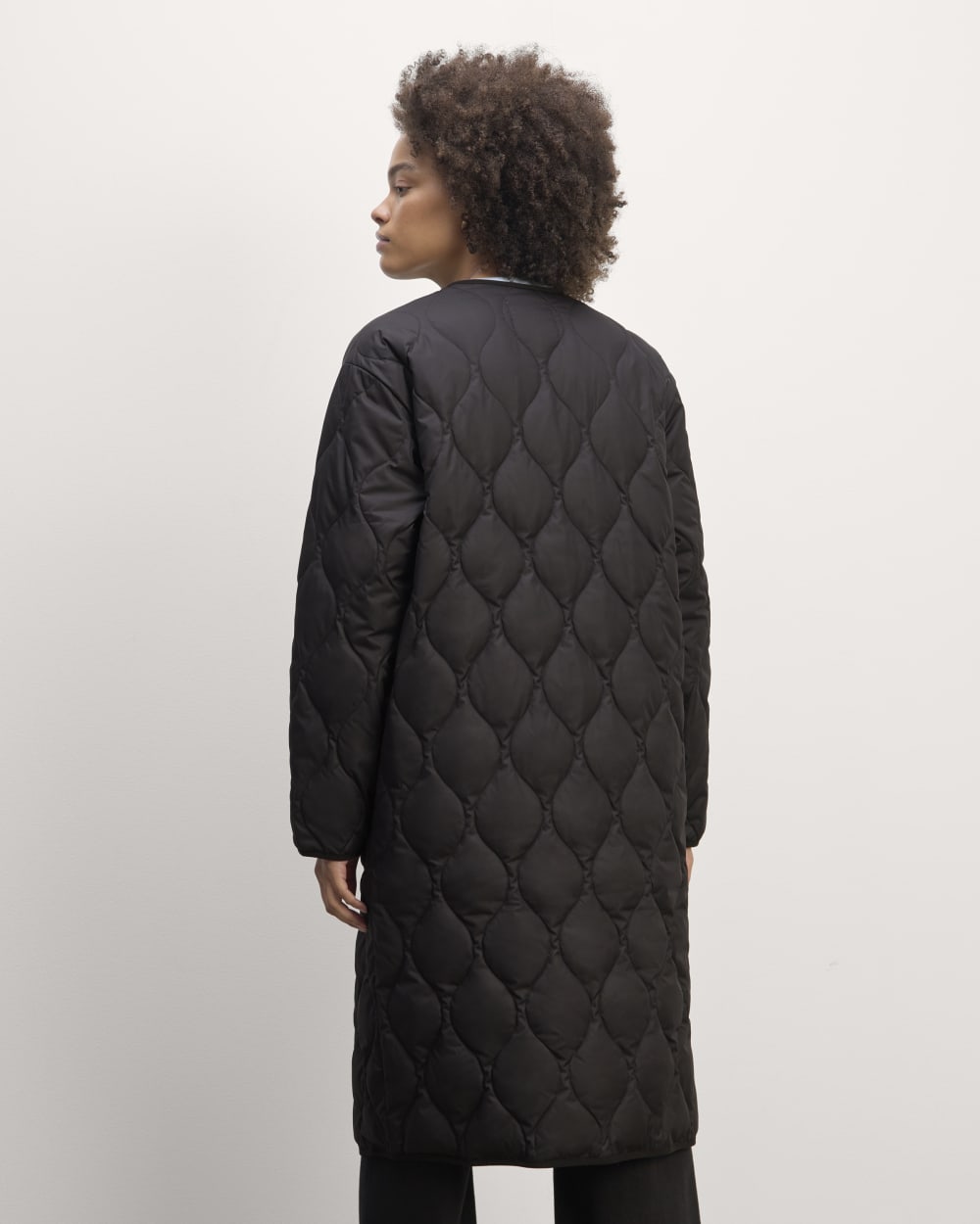 The Long Quilted Liner | Black