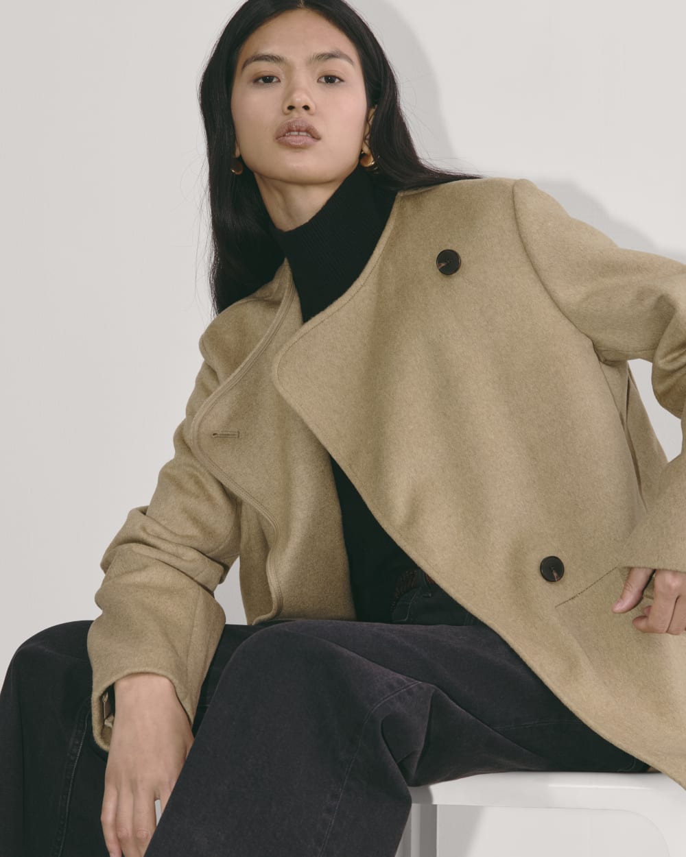 The October Coat | Dark Heathered Camel