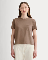 The Box-Cut Tee in Essential Cotton | Mocha | Pocket