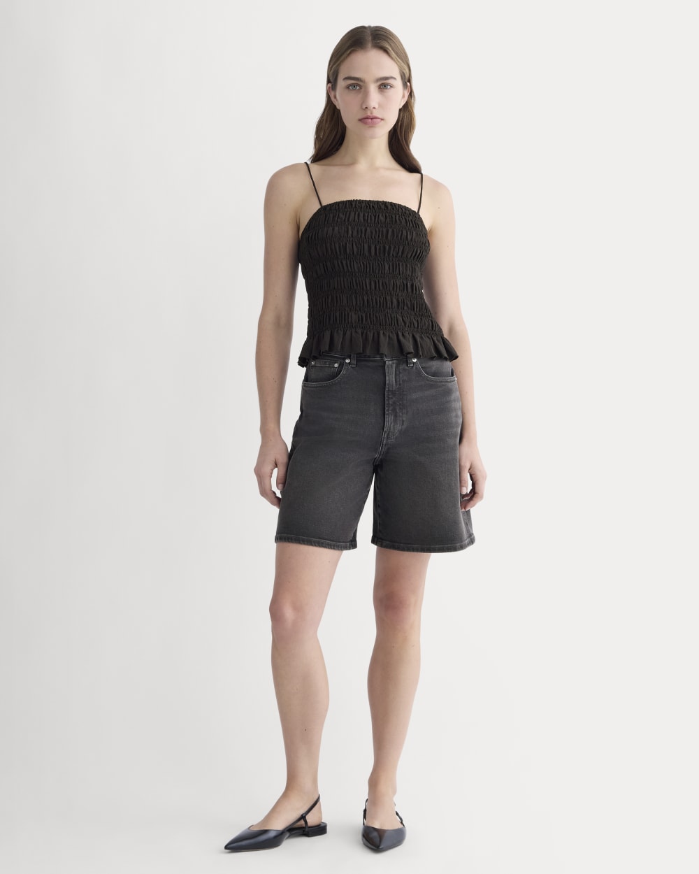 The Long A-Line Denim Short | Night