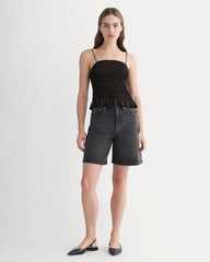 The Long A-Line Denim Short | Night