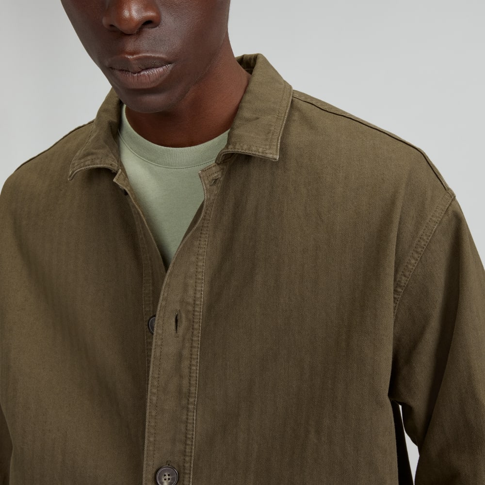 The Organic Cotton Herringbone Utility Jacket | Beech