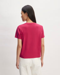 The Box-Cut Tee in Essential Cotton | Red Currant | No Pocket