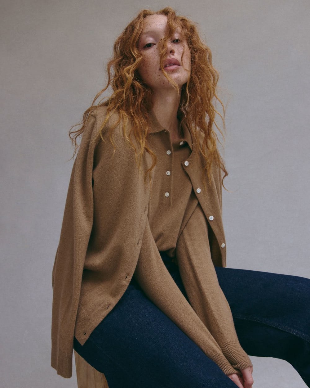 The Classic Polo in Cashmere | Tiger's Eye