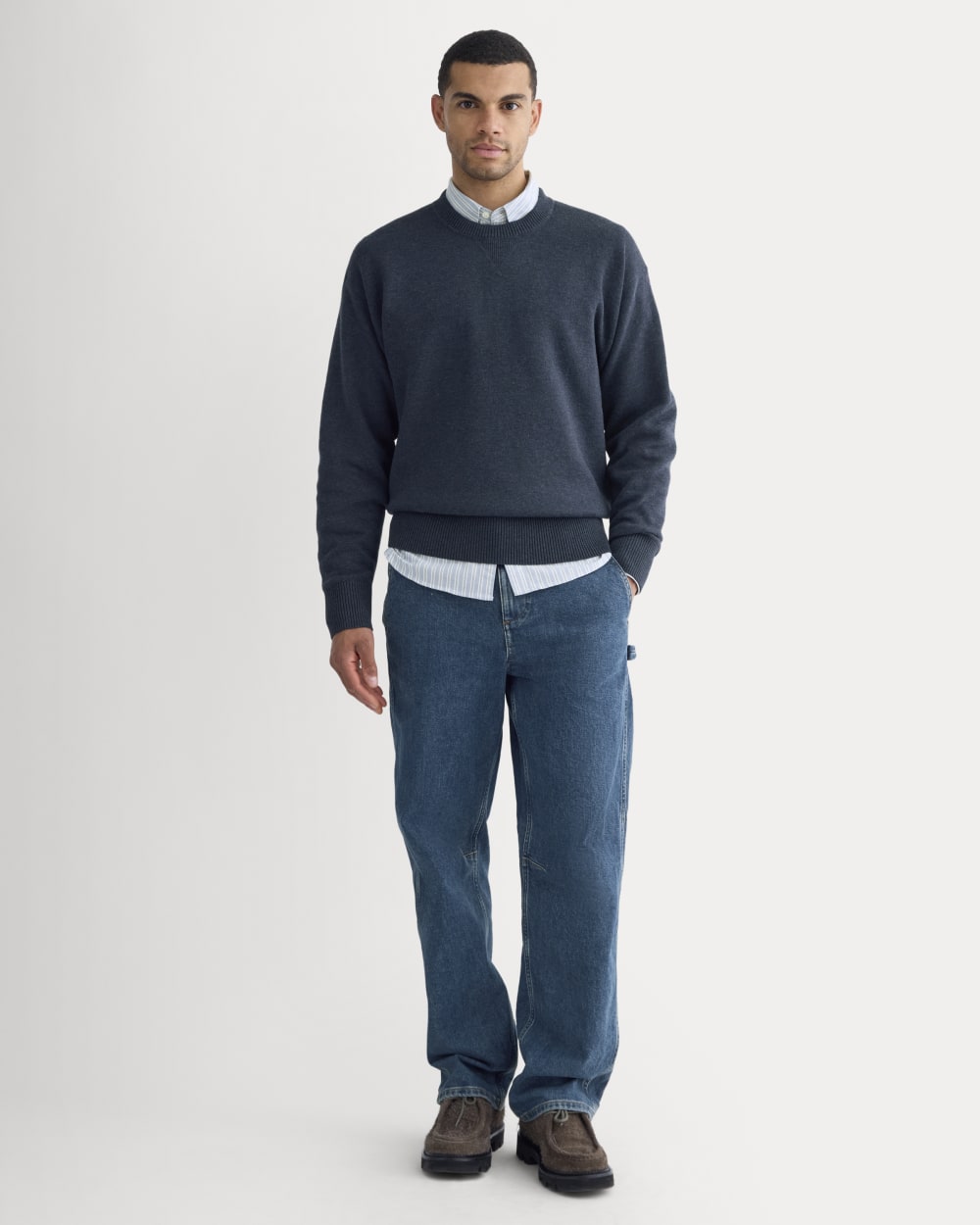Luxe Merino Double-Knit Sweater | Indigo