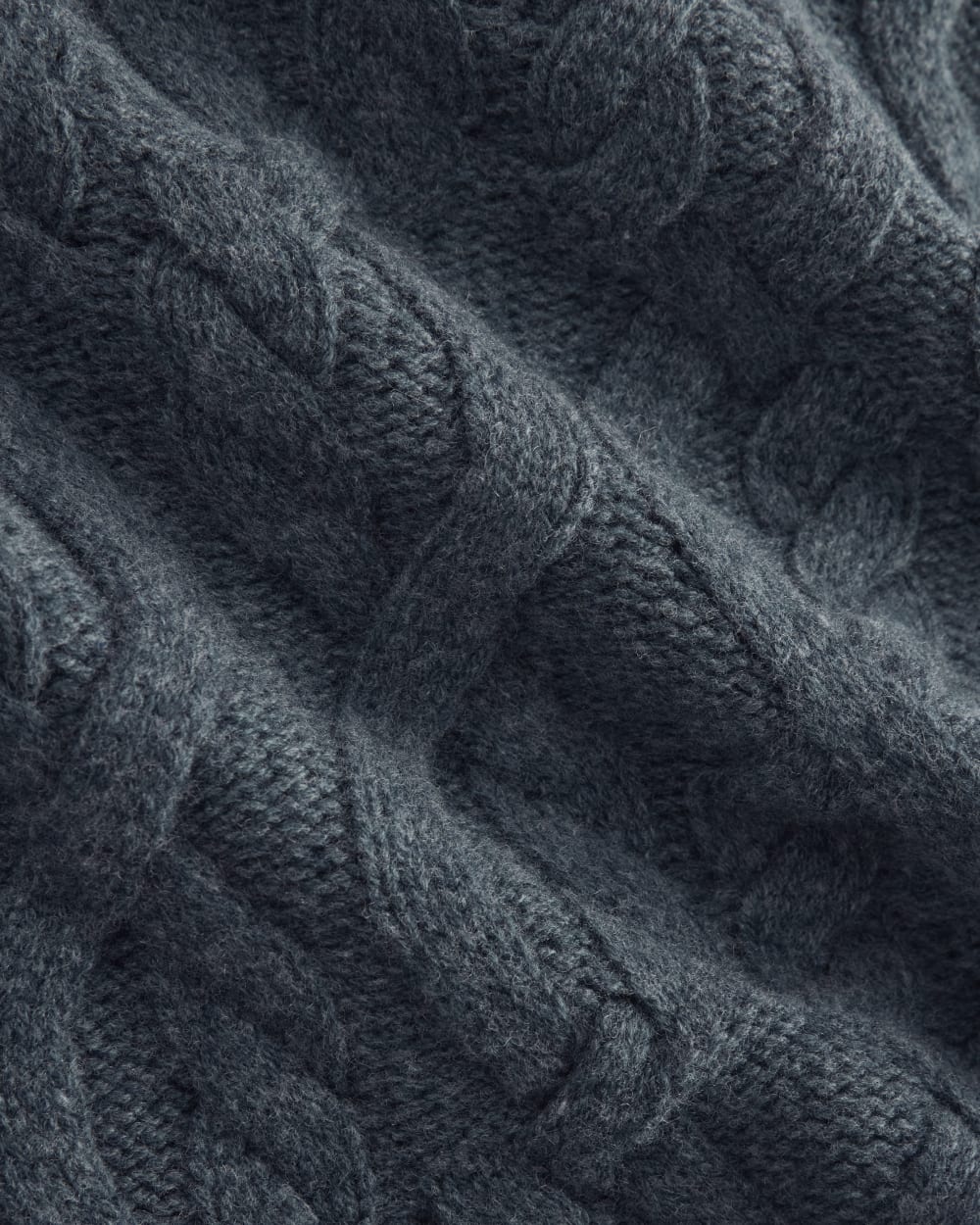 Cable Knit Crew in Luxe Merino | Heather Midnight Navy
