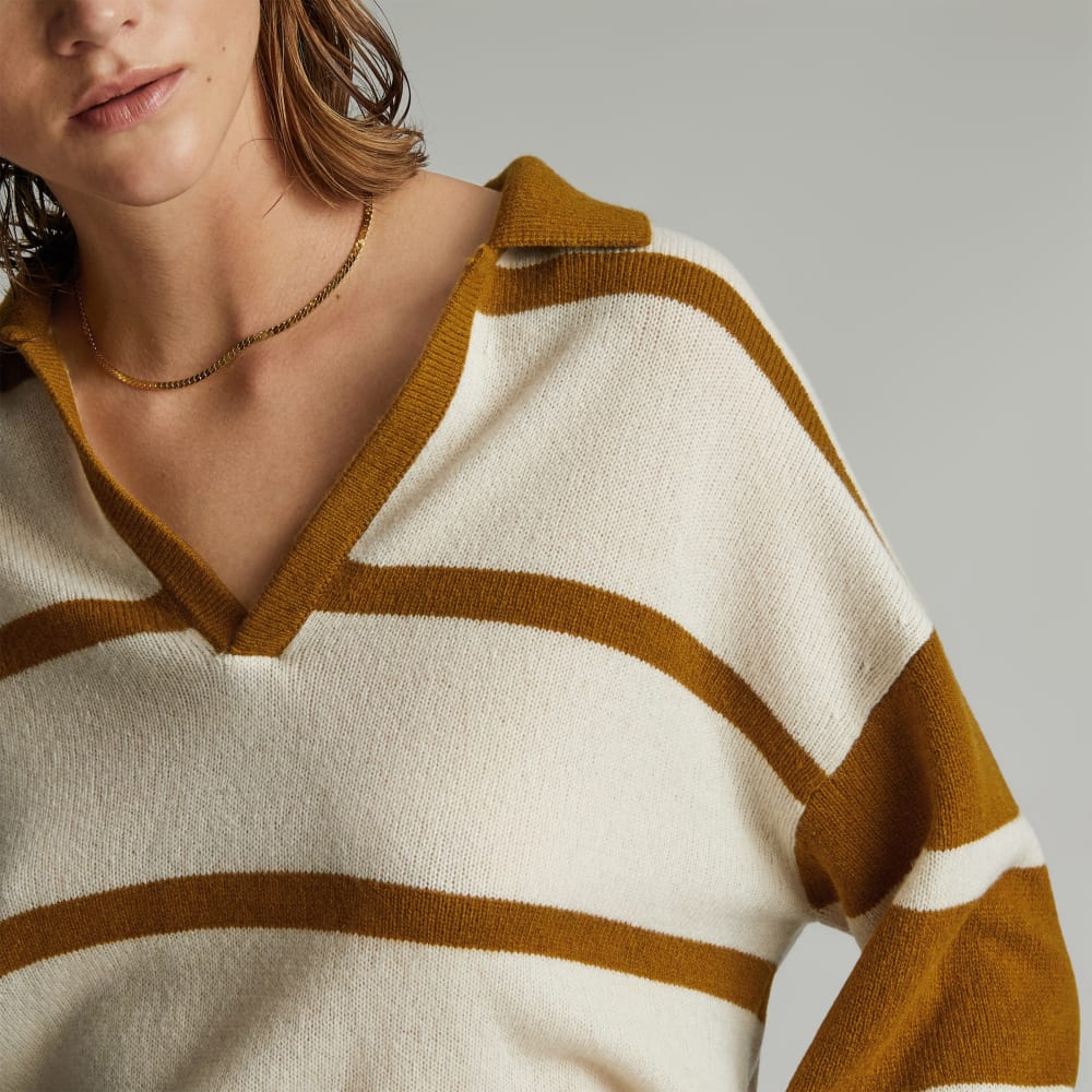 The Cashmere Polo | Bone / Tapenade