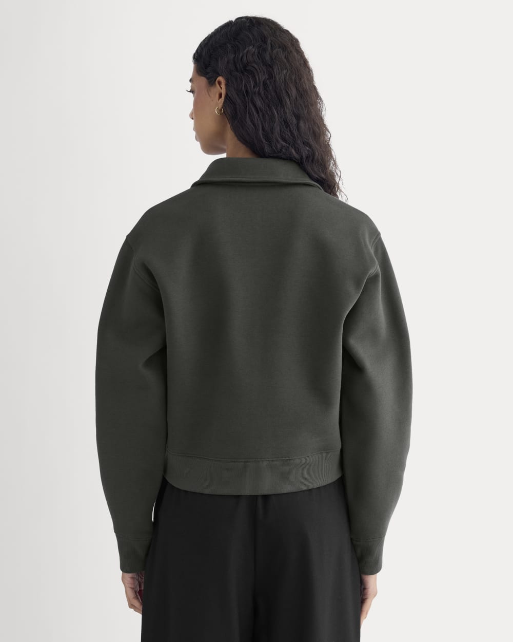 Luxe Fleece Zip Polo | Washed Black