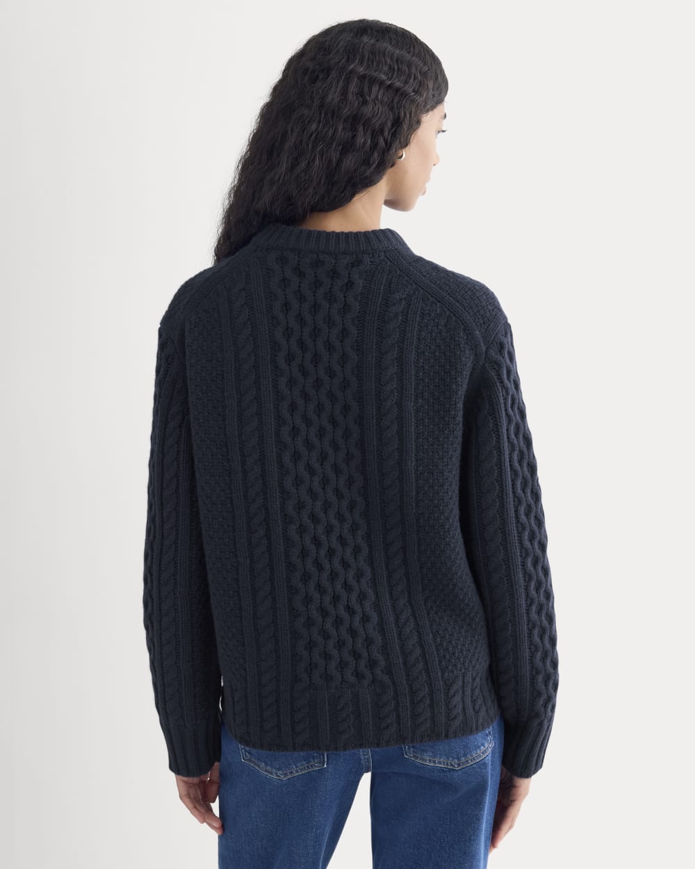 Cable Sweater in Luxe Merino | Navy