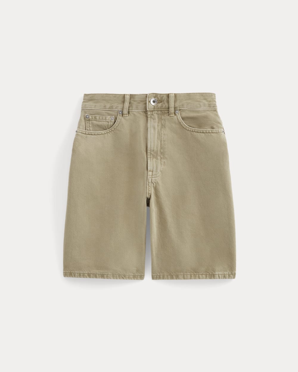 The Long A-Line Denim Short | Garment-Dyed Tan