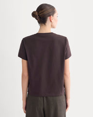 The Box-Cut Tee in Essential Cotton | Dark Chocolate | No Pocket