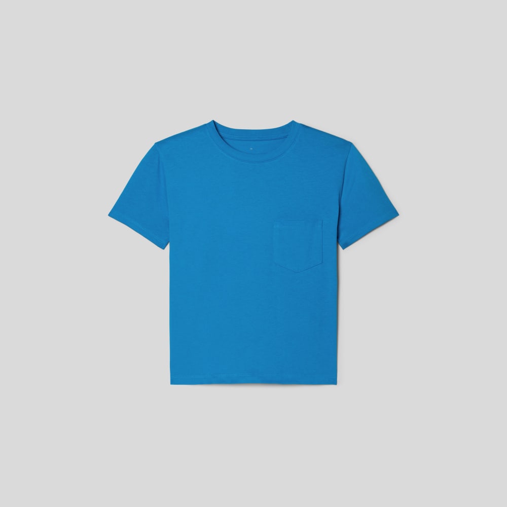 The Box-Cut Tee in Essential Cotton | Brilliant Blue | Pocket