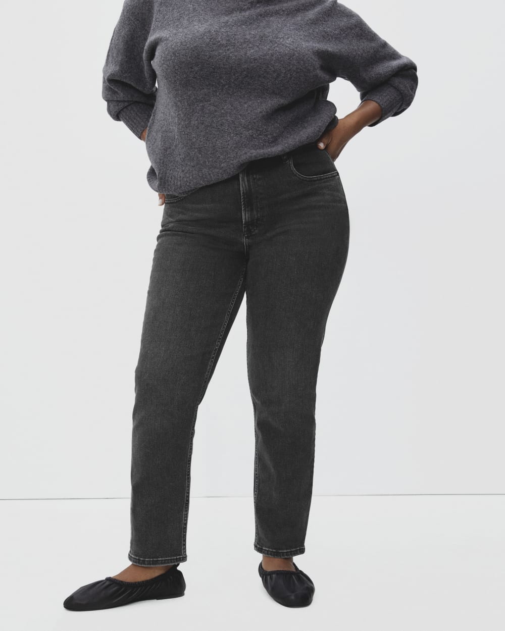 The Curvy Cheeky® Straight Jean | Washed Black | 26.5" Inseam