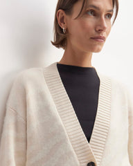The Alpaca Tiger Jacquard Cardigan | Canvas / Snow