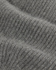 The Cashmere Ribbed Beanie | Heather Charcoal
