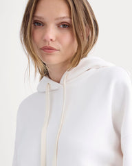 Cropped Luxe Fleece Hoodie | Bone
