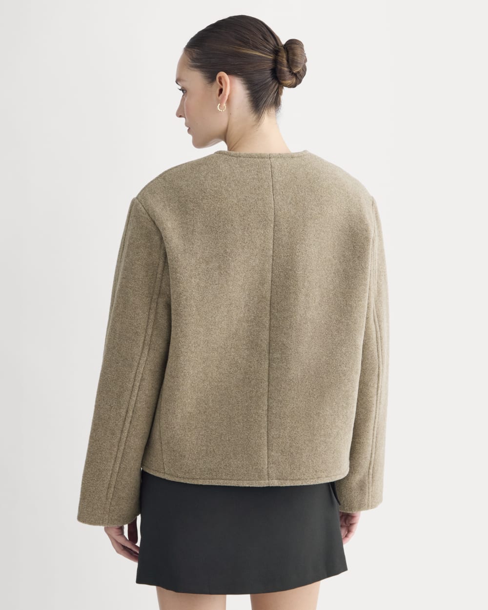 The Cocoon Coat in Wool | Heather Taupe