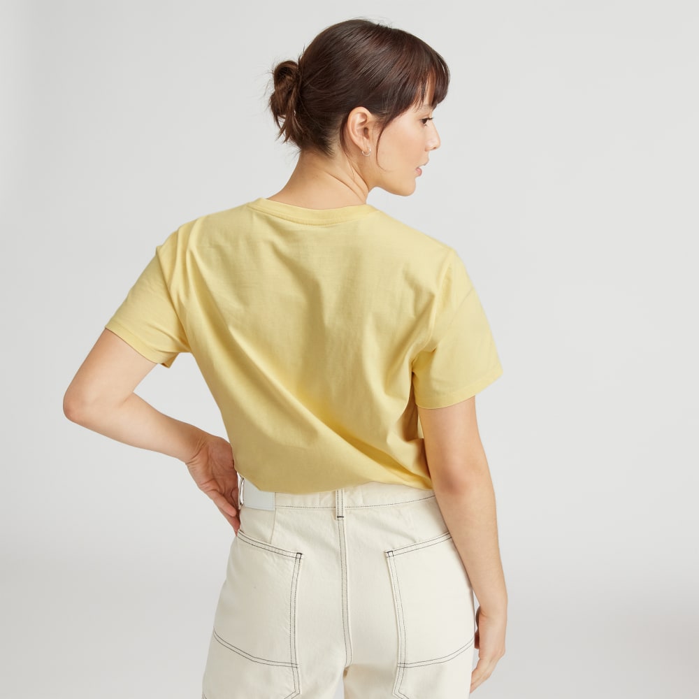 The Box-Cut Tee in Essential Cotton | Pale Yellow | Pocket