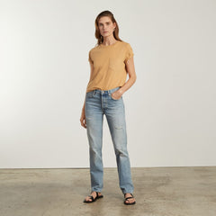 The Box-Cut Tee in Essential Cotton | Iced Coffee | Pocket