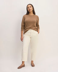The Classic Crew in Cashmere | Heathered Brown
