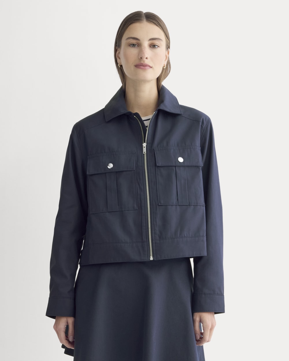 The Cropped Utility Jacket | Navy