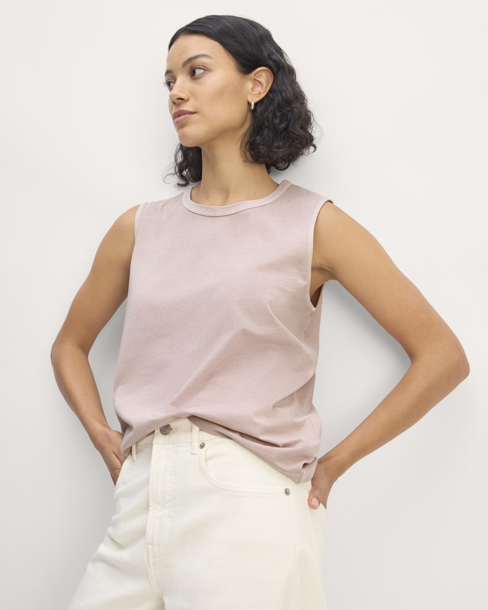 The Boyfriend Tank in Essential Cotton | Dusty Rose
