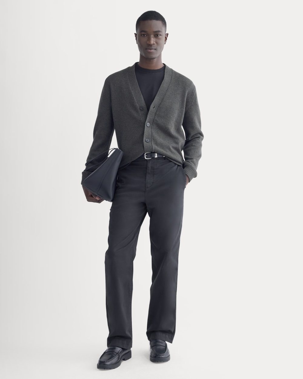 The Classic Cardigan in Everyday Cotton | Heathered Soot