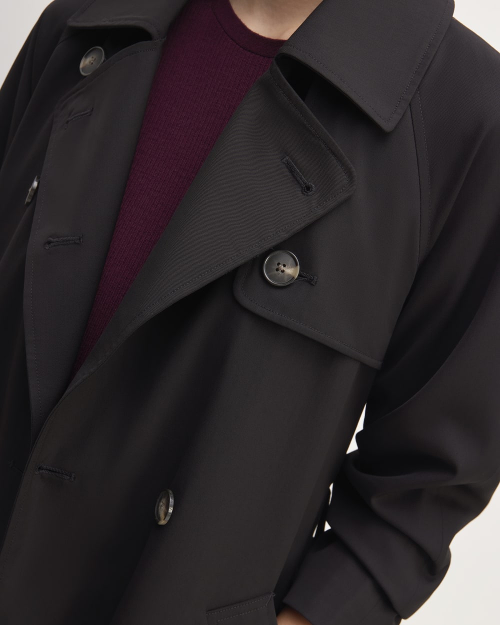The Italian Wool Modern Trench | Black