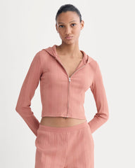 Lounge Rib Hoodie | Ash Rose